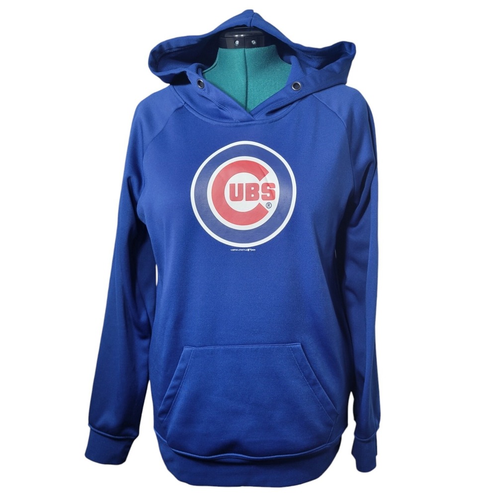 Chicago Cubs Hoodie Campus Lifestyle Mens M Blue Polyester MLB Baseball Pullover
